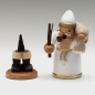 Preview: Räuchermann Weihnachtsmann, 13 cm, weiß